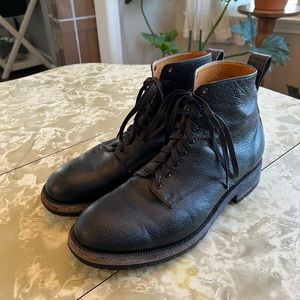 Yuketen “Eric” Boots, Black Scotch Grain Leather with Goodyear Lug Sole
